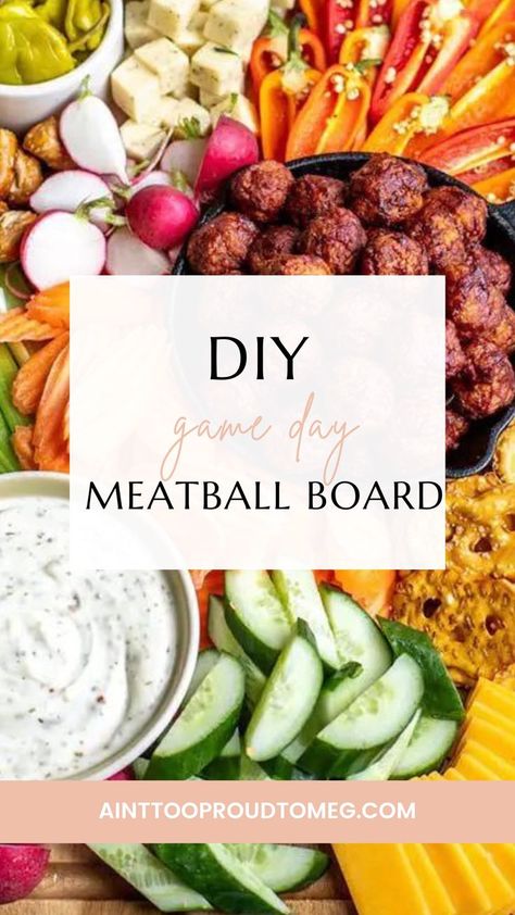 Whether you’re having friends over for the Big Game, or in need of a hearty, post-practice snack for hungry teens, this board will score big points! The focus on yummy protein makes this a great board for hungry guests who will graze for a few hours (like, you know, a football game). It’s also great for a fast weeknight dinner. Football Sunday Appetizers, Game Day Meatballs, Sunday Appetizers, Game Day Charcuterie Board, Skillet Meatballs, Meatballs Appetizer, Nachos Cheese Dip, Meatless Meatballs, Food Spread