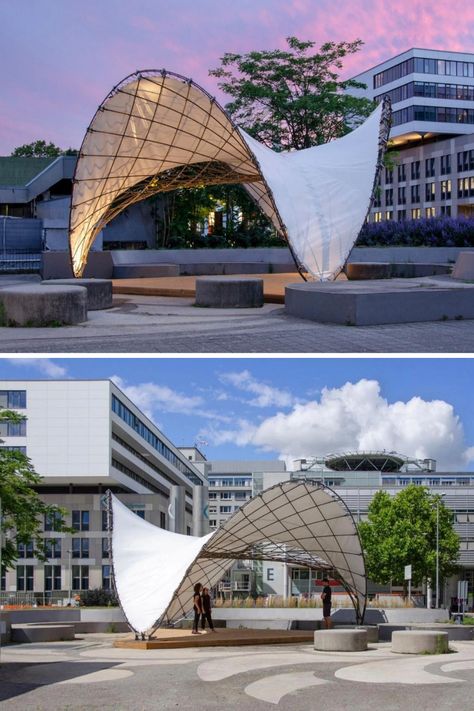 Bending Active Structure, Curved Structure Architecture, Tensile Structure Architecture Model, Shell Structure Model, Grid Shell Structure, Tensile Pavilion, Gridshell Architecture, Tensile Structure Model, Parabolic Architecture