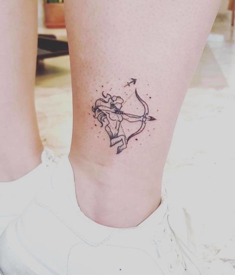 Red Saggitarius Tattoo, Sagittarius Ankle Tattoo, Zodiac Tattoos Sagittarius Woman, Sagittarius Centaur Tattoo, Sagittarius Tattoo Women, Sagaterious Tattoos, Sagittarius Woman Tattoo, Saggitarius Tattoo Woman Sagittarius, Small Sagittarius Tattoos For Women