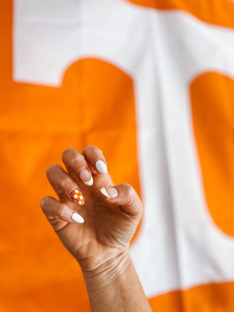 Tennessee Inspired Nails, Tn Football Nails, Vols Nails Tennessee, Ut Vols Nails, Tennessee Vols Nails Designs, Tn Vols Nails, Tennessee Nails Designs, Tennessee Vols Nails, Vols Nails