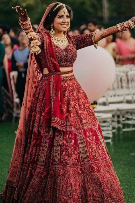 Want to fashion a Red Sequin Lehenga on your wedding? Check out Bridal Lehenga Inspiration from this link attached below👇🏻 https://www.shaadisaga.com/blog/wine-lehengas  #indianwedding #intimatewedding #shaadisaga #bridalfashion #bridallehenga #redlehenga #wineredlehenga #maroonlehenga  #winelehenga #indianweddingtrends #Embroideredlehengaweddings #heavyembroidery #redlehenga #redsequinlehenga #sequinbridallehenga Red Bridal Dress, Latest Bridal Lehenga, Indian Outfits Lehenga, Wedding Lehenga Designs, Indian Wedding Outfit, Indian Bride Outfits, Bridal Lehenga Collection, Indian Bridal Lehenga, Designer Bridal Lehenga