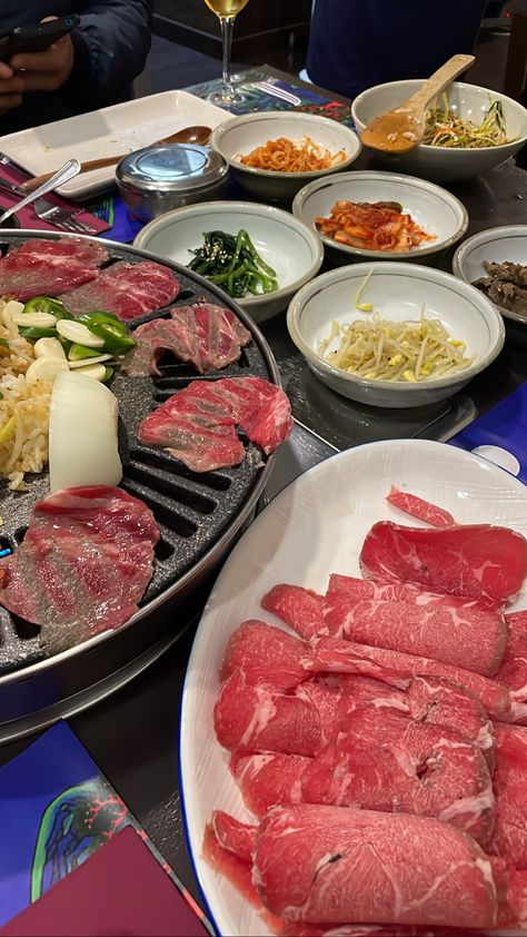 Korean barbecue Korean Barbecue Aesthetic, Korean Dinner Table Aesthetic, Kbbq Korean Aesthetic, Korean Barbeque Aesthetic, Korea Barbecue, Korean Bbq Aesthetic, Barbecue Aesthetic, Korean Hotpot, Bbq Video