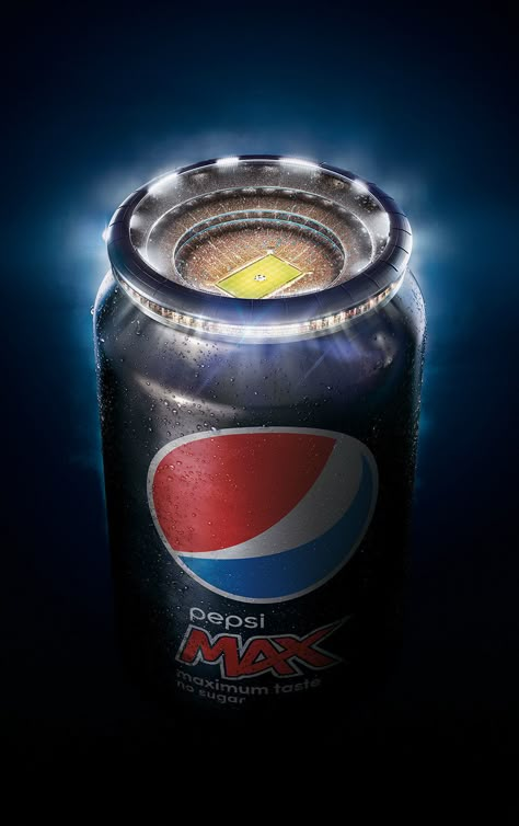 Pepsi Max | CGI on Behance Soda Ads, Pepsi Max, Visual Advertising, Advertising Techniques, Social Media Advertising Design, 광고 디자인, Sports Marketing, Publicidad Creativa, Poster Ads