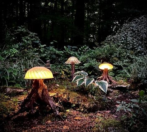 Solar Glowing Mushroom Outdoor Lighting : 5 Steps (with Pictures) - Instructables Outdoor Mushroom Lights, Solar Light Garden Idea, Solar Lanterns Outdoor Diy, Mushroom Garden Lights, Diy Solar Mushroom Lights, Mushroom Lights Outdoor, Solar Lights Ideas Outdoor Landscape, Solar Garden Lighting Ideas, Diy Solar Lights Ideas