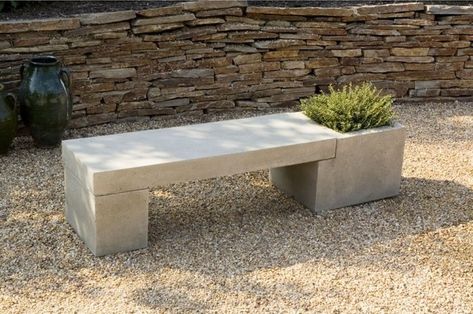 Learn how to build your own concrete garden bench! – Your Projects@OBN Bench Concrete, Concrete Garden Bench, Cement Bench, Modular Bench, Diy Bank, Outdoor Seating Set, Concrete Bench, Beton Design, Long Bench