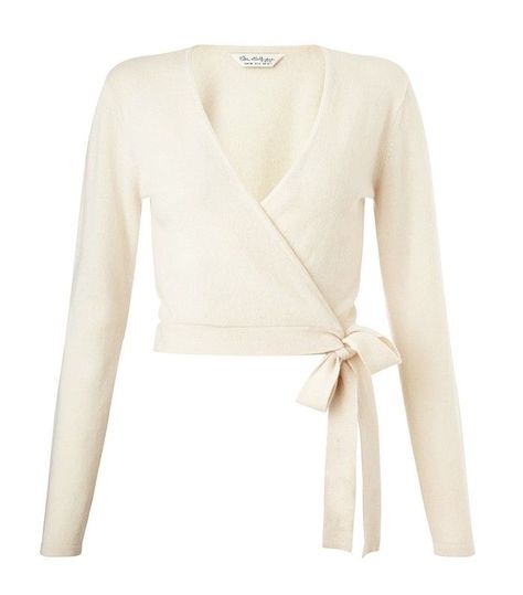 Miss Selfridge Cream Cashmere Wrap Cardi Pola Kardigan, White Long Sleeve Cardigan, White Wrap Top, Long Sleeve Wrap Top, Cardigan White, Flattering Tops, Cropped Cardigan Sweater, White Long Sleeve Top, Cashmere Wrap