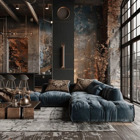 Edgy Home, Scrub Corpo, Interior Design Per La Casa, Industrial Inspiration, Mid Century Minimalist, Industrial Style Decor, Loft Interiors, Home Makeover, Loft Design