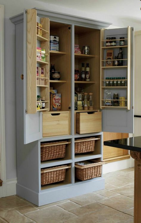 Stand Alone Pantry, Free Standing Pantry, Upgrade Kitchen, Standing Pantry, Pantry Cabinet Free Standing, Free Standing Kitchen Pantry, Organiser Cucina, Cleaning Cabinets, Kitchen Larder