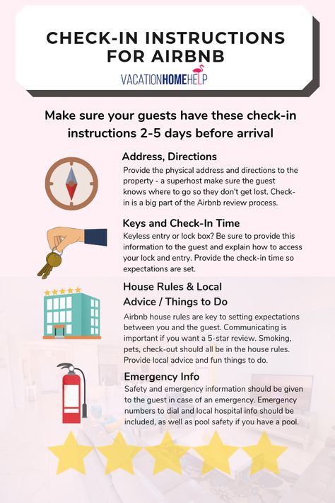 Check-in instructions for Airbnb guests to ensure a smooth arrival. Win 5-star reviews for a stellar check-in process. Simply changing your check-in instructions can transform your Airbnb listing - an optimal Airbnb listing creates a memorable experience. Smooth check-in leads to 5-star reviews. Airbnb Condiments, Check In Instructions Airbnb, Air Bnb Check Out Instructions, Airbnb Apartment Ideas, Airbnb Check In Instructions, Airbnb Check Out Instructions, Welcome Basket For Guests Airbnb, Airbnb List, Unique Airbnb Ideas