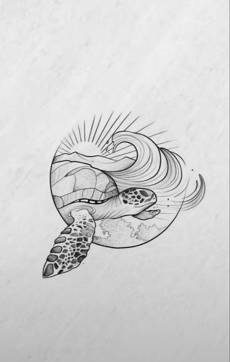 Tattoo ideas sea turtle | tattoo ideas by  Gunner Gross Female Ocean Tattoo, Seat Turtle Tattoo, Meaningful Turtle Tattoos, Small Seal Tattoo, Ocean Turtle Tattoo, Turtle And Wave Tattoo, Tattoo Ideas Beach Theme, Fineline Turtle Tattoo, Green Sea Turtle Tattoo