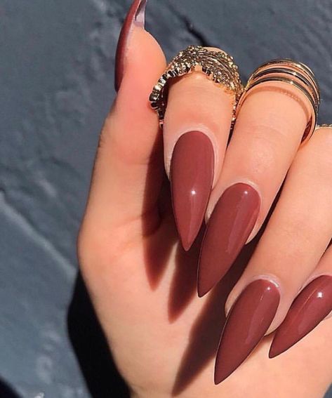 Fall Nails Long Almond, November Acrylic Nails, Nails And Rings, Long Nail Art, Milky Nails, Stiletto Nail Art, Stiletto Nails Designs, Shiny Nails, Fire Nails