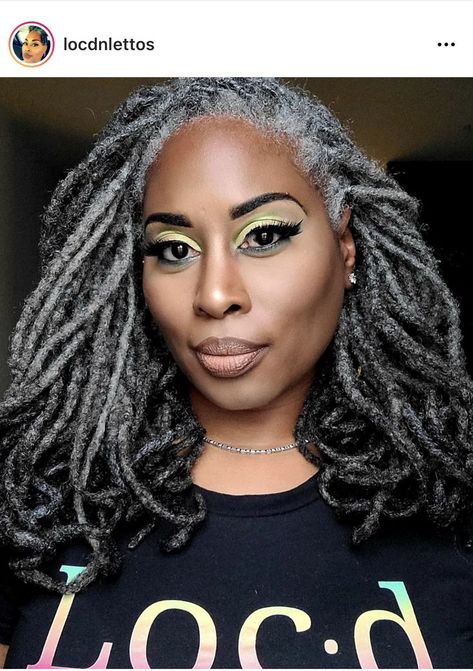 Grey Hair Braids, Grey Hair Inspiration, Beautiful Dreadlocks, Beautiful Gray Hair, Faux Locs Hairstyles, Silver Grey Hair, Natural Gray Hair, Natural Hair Beauty, Dreadlock Hairstyles