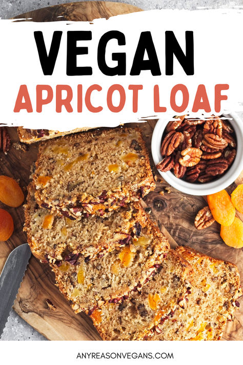 This vegan apricot loaf is delicious and satisfying. Made with dried apricots, its a great breakfast or snack recipe for any vegan. Vegan Dried Apricot Recipes, Apricot Loaf, Dried Apricot Recipes, Fruity Breakfast, Nut Loaf, Dried Apricot, Apricot Recipes, Vegan Snack, Cooking For A Crowd