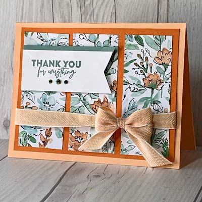 Su Card Layouts, Stampin Up All Occasion Cards, Stampin Up Cards Using Dsp, Patterned Paper Cards Ideas, Stampin Up Designer Series Paper Cards, Su Dsp Cards, Designer Series Paper Cards, Stampin Up Flower Cards, Thank You Cards Stampin Up Ideas