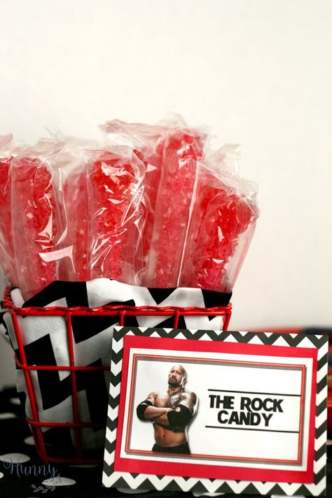 Ideas for an Awesome WWE Birthday Party | Hunny I'm Home Wwe Bday Party Ideas, Wrestling Themed Birthday Party, Wwe Birthday Decorations, Wwe Birthday Party Ideas Food, Wwe Wrestling Birthday Party Ideas, Wwe Wrestling Party Ideas, Wwe Theme Party, Wwe Party Food, Diy Wwe Birthday Party Ideas