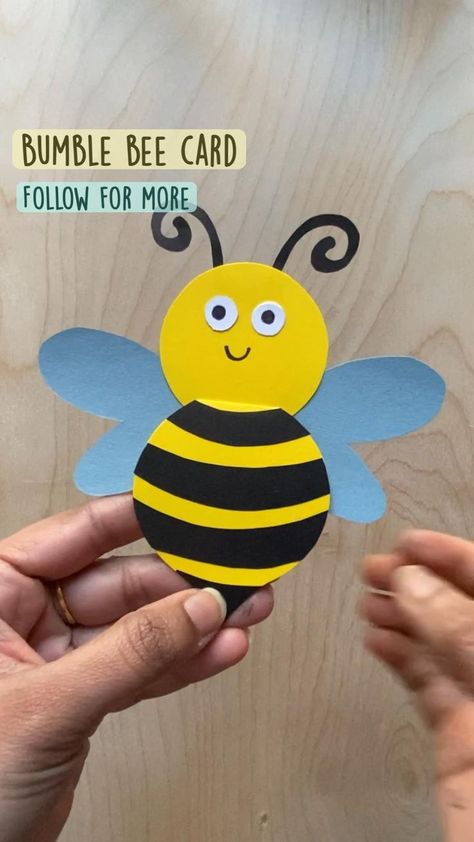 Pin on DIY Cards Bumble Bee Craft, Bee Craft, Bee Crafts For Kids, Paper Craft Ideas, Hand Crafts For Kids, Animal Crafts For Kids, Bee Cards, Bee Crafts, Diy Crafts For Kids Easy