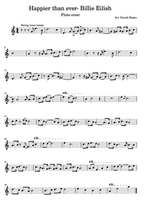 flute music, violin music, Happier than Ever by Billie Eilish sheet music and music notes for c instrument, flute, flute player, sheet music, music notes, violin, woodwind instrument, musical instrument Fallen Down Flute Sheet Music, Billie Eilish Flute Sheet Music, This Is Halloween Flute Sheet Music, Careless Whisper Flute Sheet Music, Pretty Flute Sheet Music, Flute Sheet Music Beginner, Flute Songs With Notes, Flute Sheet Music Popular Songs, Violin Sheet Music Popular Songs