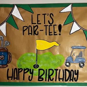 Christmas painted banner - Etsy Hand Painted Banner Ideas, Craft Paper Banner, Painted Birthday Banner, Football Banners, Painted Banners, Painted Banner, Camo Birthday, Birthday Puns, Football Banner