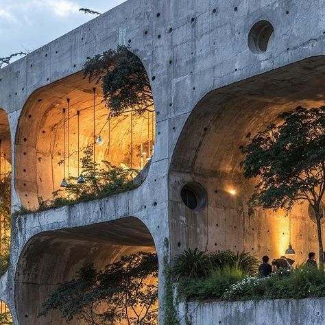 Carlos Bañon Blazquez on Instagram: "/imagine Redefining urban living in Rio, marrying the raw strength of concrete with the delicate balance of nature. It stands as a structure that respects its environment by integrating natural formations and verdure into its very essence. The result is a living space that challenges the urban jungle, replacing it with a vision of what happens when urban design celebrates nature. It’s a bold step towards a future where buildings nurture the environment they inhabit, prompting us to consider how we might all live more harmoniously with the natural world.  Series created using AI techniques. #UrbanSanctuary #NatureMeetsDesign #ModernSanctuary #InnovativeArchitecture #UrbanNatureFusion #EcoUrbanDesign #BiophilicArchitecture #SustainableUrbanism #CityscapeH Flower Tunnel, Biophilic Architecture, Waiting Room Design, Balance Of Nature, Natural Architecture, Architect Student, Urban Zen, Starship Concept, 2160x3840 Wallpaper