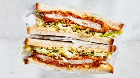 Chicken Katsu Sandwiches Recipe | Bon Appetit  Lower and slower def want chicken to cook Panko Chicken, Monte Cristo Sandwich, Chicken Katsu, Pickle Butter, Smitten Kitchen, Club Sandwich, Boneless Chicken Thighs, Hot Chicken, Chicken Cutlets