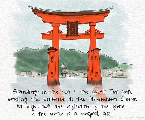 Travel Journal Pages: Meandering on Miyajima, Japan by Betsy Beier Japan Travel Journal, Japan Sketchbook, Bullet Journal Japan, Japan Journal, Miyajima Japan, Japan Watercolor, Art Competition Ideas, Travel Journal Pages, Nature Journaling