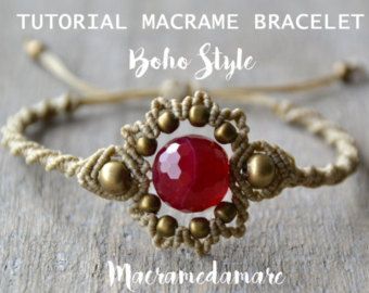 Macramé Bracelet Tutorial / Boho Macramé Bracelet  by Macramedamare Micro Macrame Tutorial, Macrame Jewelry Tutorial, Macrame Colar, Macrame Bracelet Tutorial, Macrame Bracelet Patterns, Fancy Jasper, Bracelets Boho, Rose Stone, Bracelet Macrame