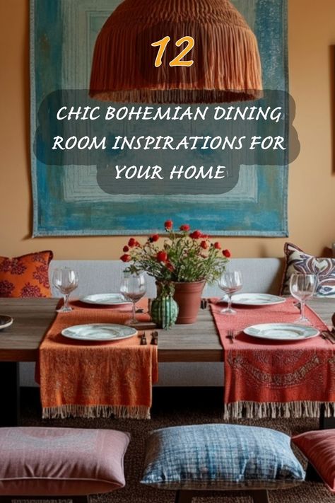 I'm excited to share some stylish bohemian dining room ideas that brighten up any home! From vibrant table settings to unique decor, these inspirations combine comfort and creativity for a relaxed dining experience. Let's create a dining space that reflects your personality and invites memorable gatherings! Bohemian Dining Room Ideas, Bohemian Dining Table, Bohemian Style Dining Room, Dining Table Design Ideas, Japandi Dining Room, Bohemian Color Palette, Organic Modern Kitchen, Bohemian Ideas, Table Design Ideas