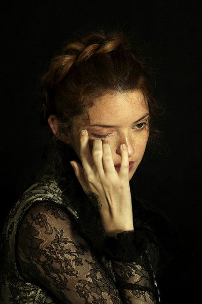 Chiaroscuro, A Woman, Lace, Photography, Black