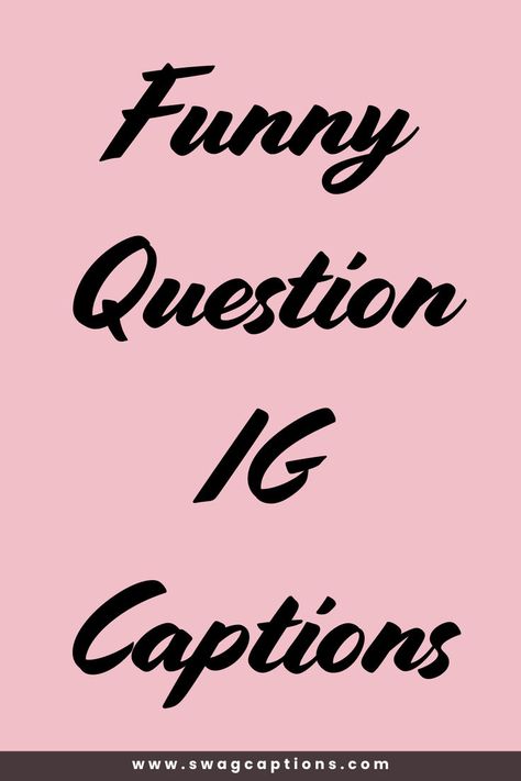 Looking for the perfect way to add humor to your Instagram posts? Check out our collection of Funny Question IG Captions! These hilarious and witty questions are sure to get your followers laughing and engaging with your content. From clever quips to playful puns, our captions will make your posts stand out and spark conversations. Whether you're sharing a selfie, a group photo, or a candid moment, these funny questions will add the perfect touch of humor to your feed. Funny Instagram Captions Puns, Pun Captions Instagram, Question Captions For Instagram, Question Captions, Ig Captions Funny, Funny Ig Captions, Funny Selfie Captions, Caption For Group Photo, Funny Captions For Instagram