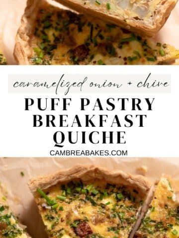 Puff Pastry Quiche, Breakfast Pie Recipes, Cambrea Bakes, Butter Puff Pastry, Breakfast Pie, Puff Pastry Crust, Creamed Onions, Lunch Appetizers, Breakfast Quiche