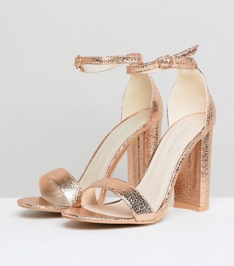 20 Rose Gold Wedding Shoes That Are Perfect for Your Big Day | Who What Wear Gold Wedding Shoes Flats, Rose Gold Shoes Heels, Burgundy Wedding Shoes, Rose Gold Block Heels, Rose Gold Wedding Shoes, Gold Chunky Heels, Rose Gold High Heels, Gold Block Heel Sandals, Rose Gold Pumps