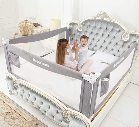 Amazon.com: BabyGuard Bed Rails for Toddlers - Extra Long and Tall Specially Designed for Twin, Full, Queen, King & California King Bed Mattress (3 Sides, Perfect for Full Bed) : Baby Kids Bed Rails, Baby Bed Rail, Infant Bed, Letto King Size, Safety Bed, Kids Cot, Bed Guard, Bed Rails For Toddlers, Extra Long Bed