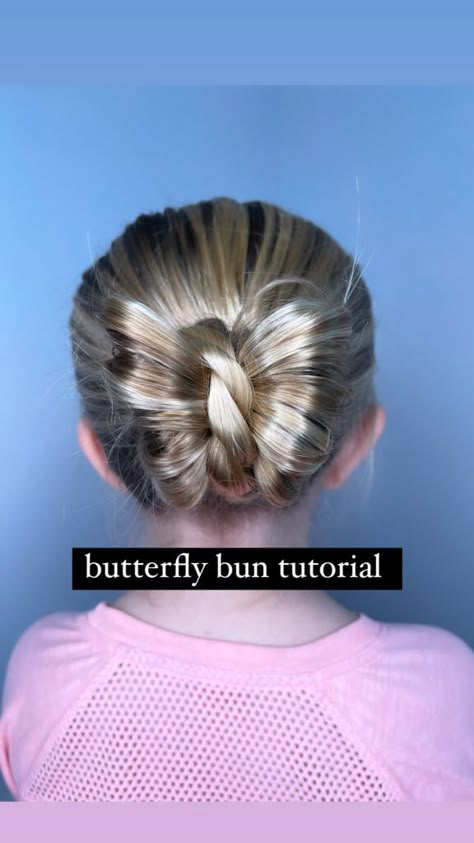 butterfly bun hairstyle for girls Audrey Mcclelland Hair, Butterfly Bun, Sean Kingston, Butterfly Hairstyle, Cute Bun Hairstyles, Girls Hairdos, Easy Little Girl Hairstyles, Girls Hair Styles, Gymnastics Hair