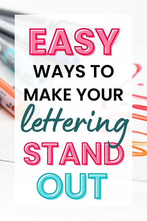 Make your hand lettering and calligraphy stand out with these 21 quick and easy lettering embellishments and techniques you can add to enhance any project! Hand lettering styles | lettering tutorial | easy lettering ideas | cute lettering | lettering ideas for bullet journal Hand Lettering Basics, Diy Lettering Alphabet, Different Alphabets Letters, Diy Lettering Writing, Calligraphy Lettering Ideas, Sign Writing Fonts, Simple Hand Lettering Alphabet, Learning Hand Lettering, Easy Script Lettering