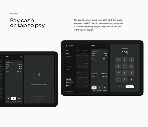 Designing Tools, Point Of Sale System, Pos Design, Dark Mode, Web Layout, Point Of Sale, Bank Card, Design Ui, Ux Ui