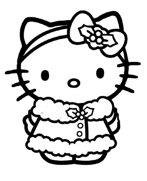 Printable Hello Kitty, Hello Kitty Invitations, Minnie Mouse Coloring Pages, Hello Kitty Imagenes, Hello Kitty Colouring Pages, Christmas Coloring Sheets, Printable Christmas Coloring Pages, Cat Coloring Book, Helix Piercings