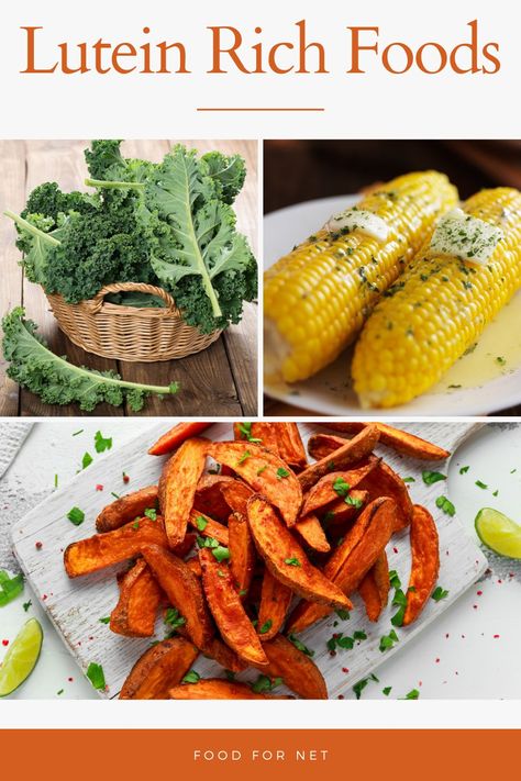 These lutein rich foods are all great ways to improve your eye health. Most are high in zeaxanthin too, which is another important carotenoid. #eyes #lutein Zeaxanthin Rich Foods, Lutein And Zeaxanthin Foods, Leucine Rich Foods, Lutein Foods, Eye Health Food, Dark Green Vegetables, Eating Carrots, Dark Leafy Greens, Healthy Eyes