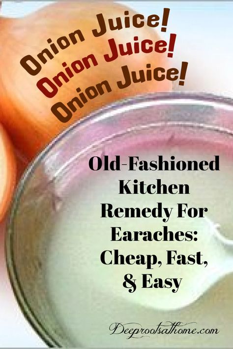 Onion Juice: A Kitchen Remedy For Ear Infection That Works. #health #healthy #diy #howto #tips #recipe #remedy #kids #children #easy #idea #fast #frugal #kitchenremedy #herbal #herbalremedy #effective #food #onion #vegetable #wellness #pain #earache #directions #homemade #coldandflu #alternative #medicine #painrelief #doctor #oldfashioned #homeremedy #quick #cheap Homemade Decongestant, Ear Pain Remedies, Earache Remedies, Ear Ache, Natural Medicine Cabinet, Herbal Remedies Recipes, Onion Vegetable, Onion Juice, Allergy Remedies