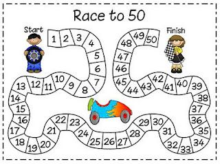 Race to 50 game 50th Day Of School, Number Facts, Science Camp, Math Number Sense, Teaching Numbers, Math School, Sock Hop, Math Counting, Room Mom