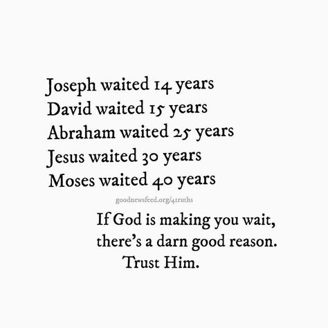 Good News Feed™ on Instagram: “Are you in a season of waiting? You’re in good company. Be patient. Stay diligent. Trust God. His timing is perfect. #goodnewsfeed” His Timing Is Perfect, Season Of Waiting, Waiting You, God's Timing, Waiting On God, In Good Company, Quotes God, Super Quotes, Be Patient