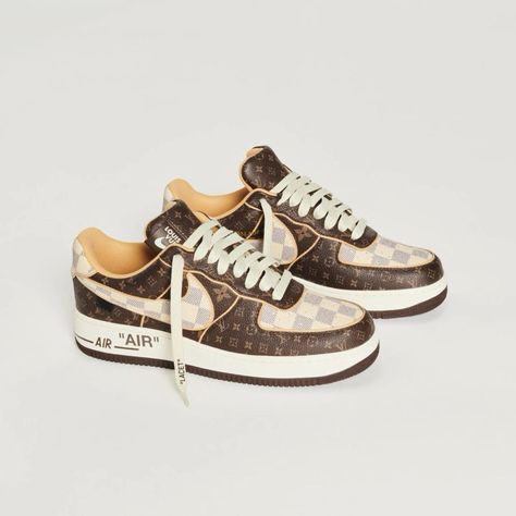 Nike x Louis Vuitton #nike #airforce #louisvuitton #moda Zapatillas Louis Vuitton, Zapatillas Nike Air Force, Virgil Abloh Louis Vuitton, Fat Joe, Louis Vuitton Sneakers, Nike Air Force 1s, White Sneakers Men, Brown Sneakers, Jordan 5