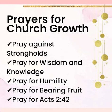 20 Powerful Prayer Points To Pray for Healthy Church Growth Prayer Points For Spiritual Growth, Prayer Points For Church, Prayers Ideas, Intercession Prayers, Family Prayers, Prayer Points, Warfare Prayers, Prayers For My Husband, Prayer For Church