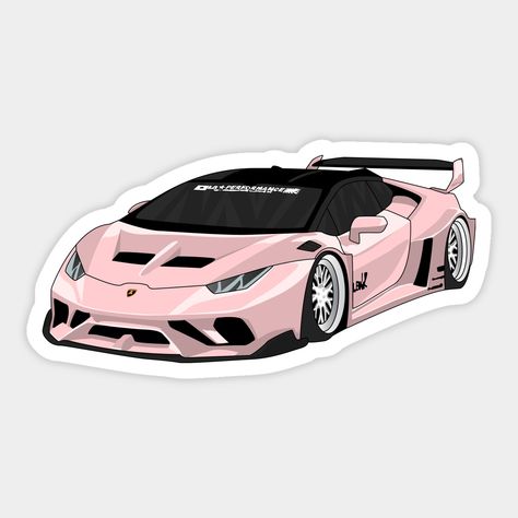 Pink Decals, Car Girlfriend, Cool Car Stickers, Pink Lamborghini, Funny Laptop Stickers, Jdm Stickers, Custom Car Decals, Iphone Stickers, Car Sticker Design