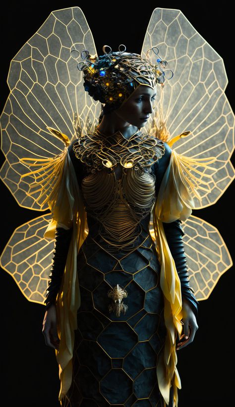 Bee Armor, Bee Costume Diy, Bee Fairy, Queen Bee Costume, Fairy Wings Costume, Bee Wings, Wings Dress, Bee Costume, Bee Dress