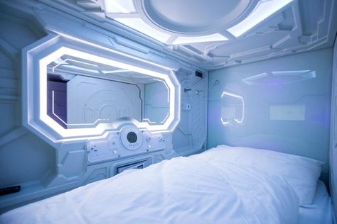 Sleeping Pods, Capsule Hotel, Spaceship Interior, Futuristic Aesthetic, Family Cabin, Hotel Plan, Cyberpunk Aesthetic, Hotel Services, Futuristic Design