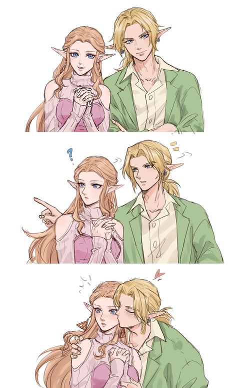 Link X Zelda, Link Zelda Art, Oot Link, Ocarina Of Times, Legend Of Zelda Characters, Princesa Zelda, Zelda Funny, Link Zelda, Nintendo Art