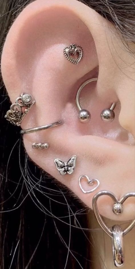 Ear Peircings, Cool Ear Piercings, Pretty Ear Piercings, Cool Piercings, Cute Ear Piercings, Cute Piercings, Body Jewelry Piercing, Dope Jewelry, Piercing Tattoo