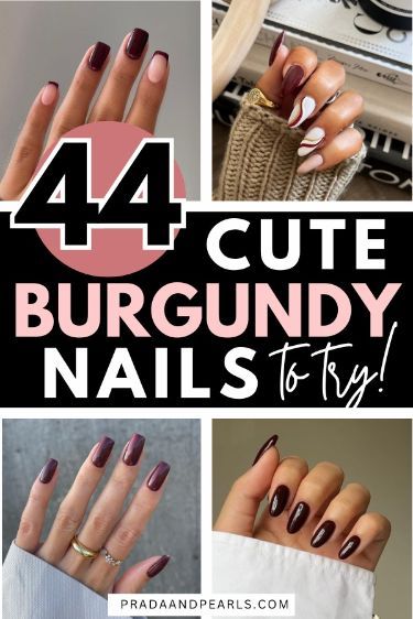 "Embrace the richness of fall with warm burgundy nails! 🍷🍂 Classy and timeless. #AutumnEssentials #BurgundyLove #FallFashion" Burgundy Manicure Ideas, Maroon Manicure Ideas, Wine Manicure Ideas, Burgundy French Tip Nail Ideas, Burgundy Dip Powder Nail Ideas, Maroon Nail Ideas Gel, Burgundy Bridesmaid Nail Ideas, Short Nail Designs Burgundy, Oxblood Nail Designs