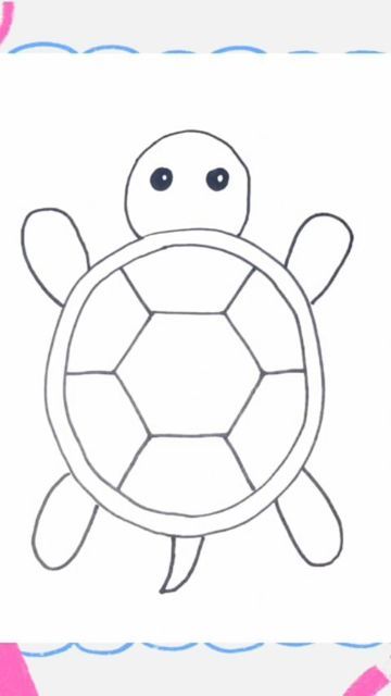 Cute Tortoise Drawing, How To Draw A Turtle, Sea Turtle Drawing Simple, Easy Turtle Drawing, Draw Turtle, Tortoise Drawing, Cute Tortoise, Animals Drawing, Turtle Drawing