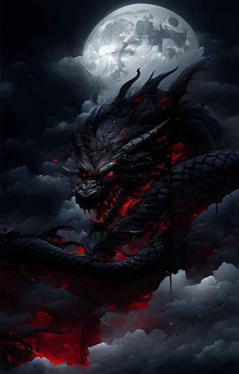 Demon Wallpaper Dark, Dark Dragon Wallpaper, Black Dragon Wallpaper, Demonic Dragon, Beautiful Demon, Black Serpent, Dragon Serpent, Halloween Live Wallpaper, 30 Tattoo